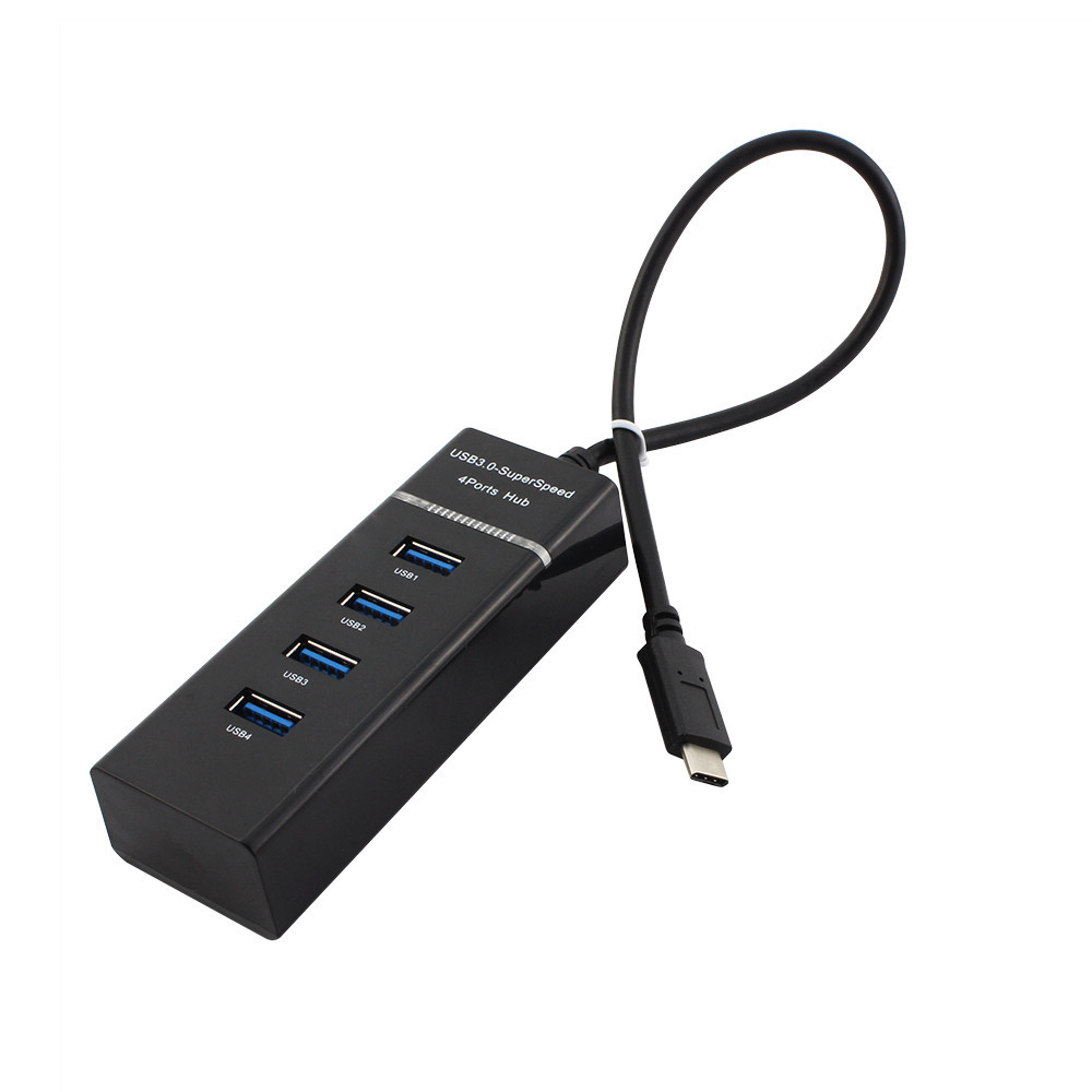 Type-C Hub • Master blue power LED, Sleek piano black glossy finis...